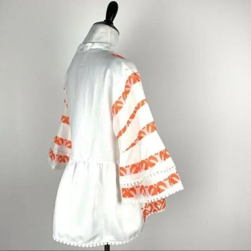 Misslook top size S Orange white peasant festival - Picture 5 of 13